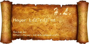 Heyer Lóránt névjegykártya